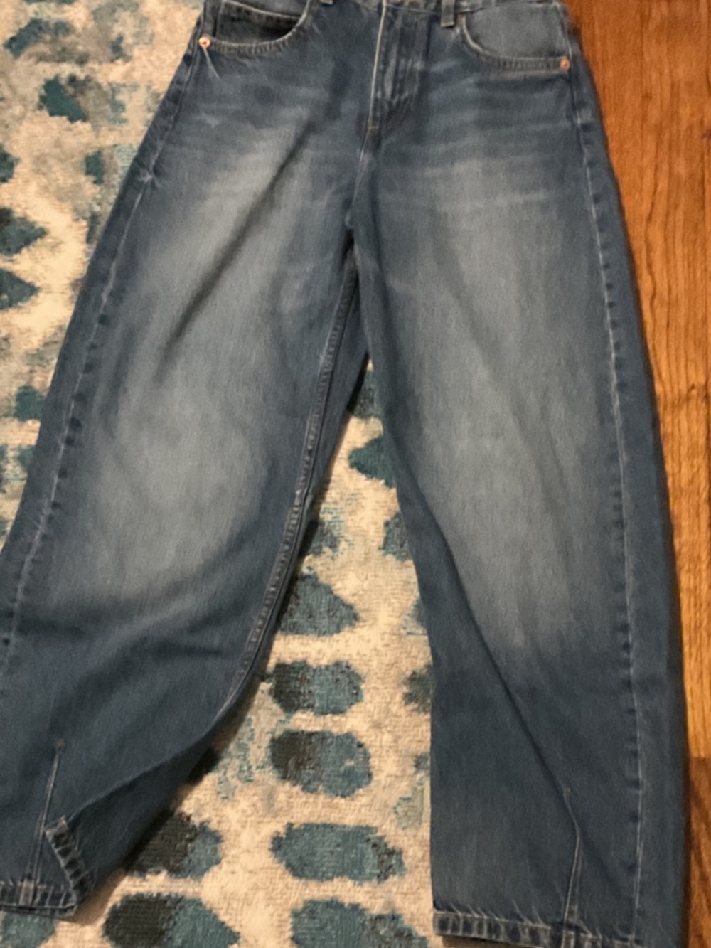 Zara faded blue wide-leg jeans